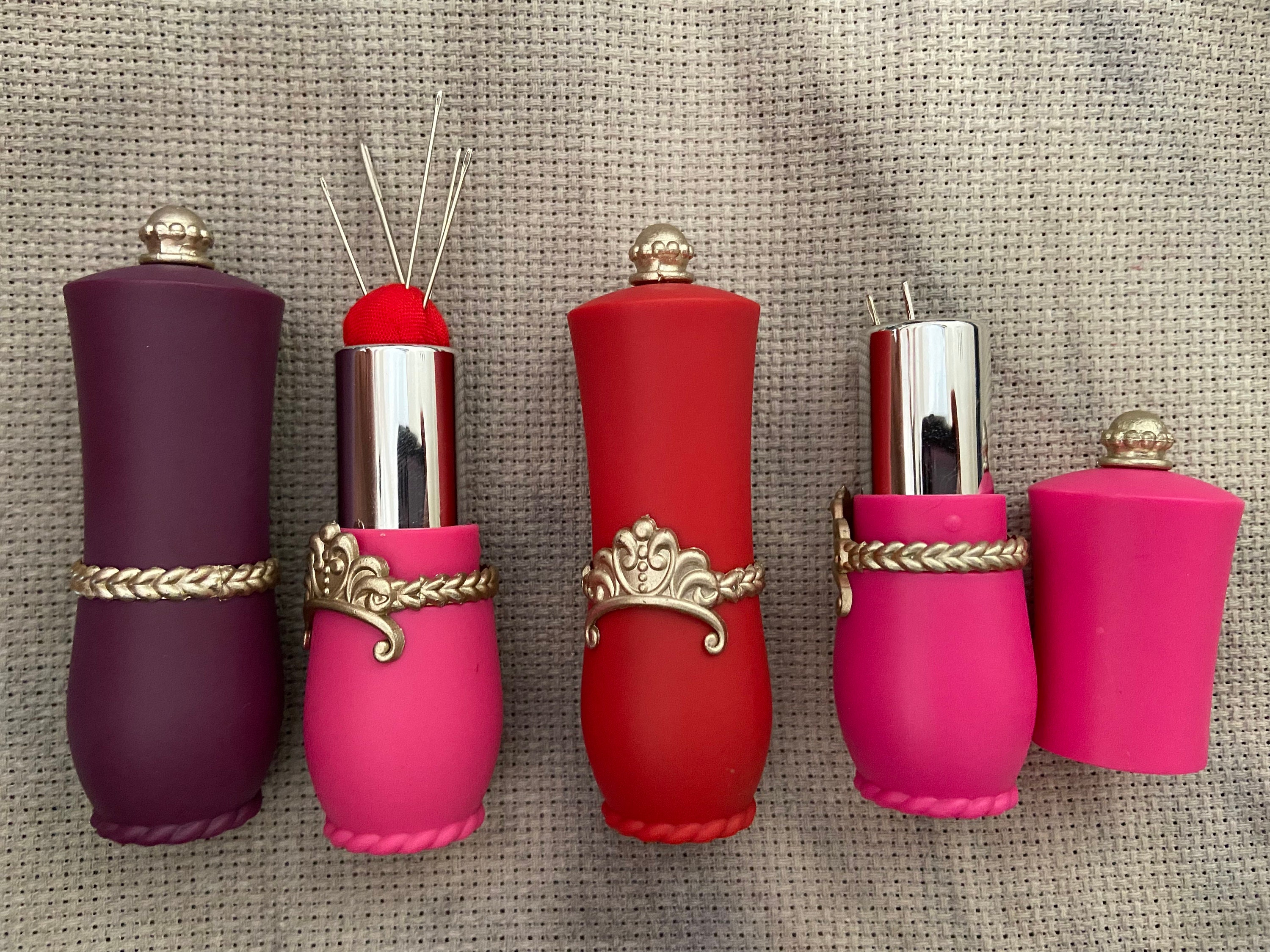 Lipstick Pin Cushion Needle Case Protect Your Best Cross Etsy