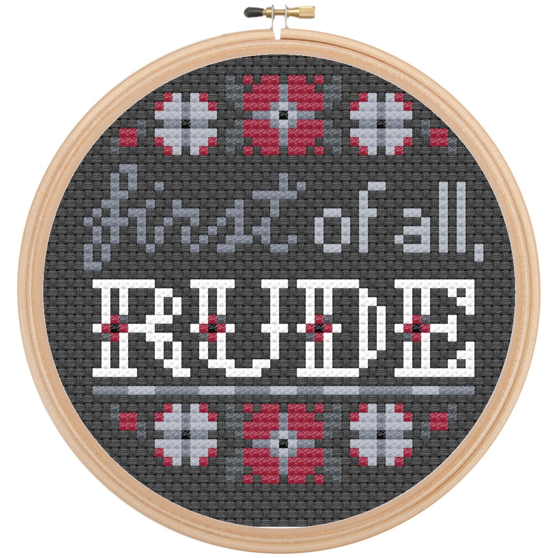 Rude Hidden Message Pattern RUDE Cross Stitch Pattern: Snarky Barbenheimer Design (PDF) - Etsy