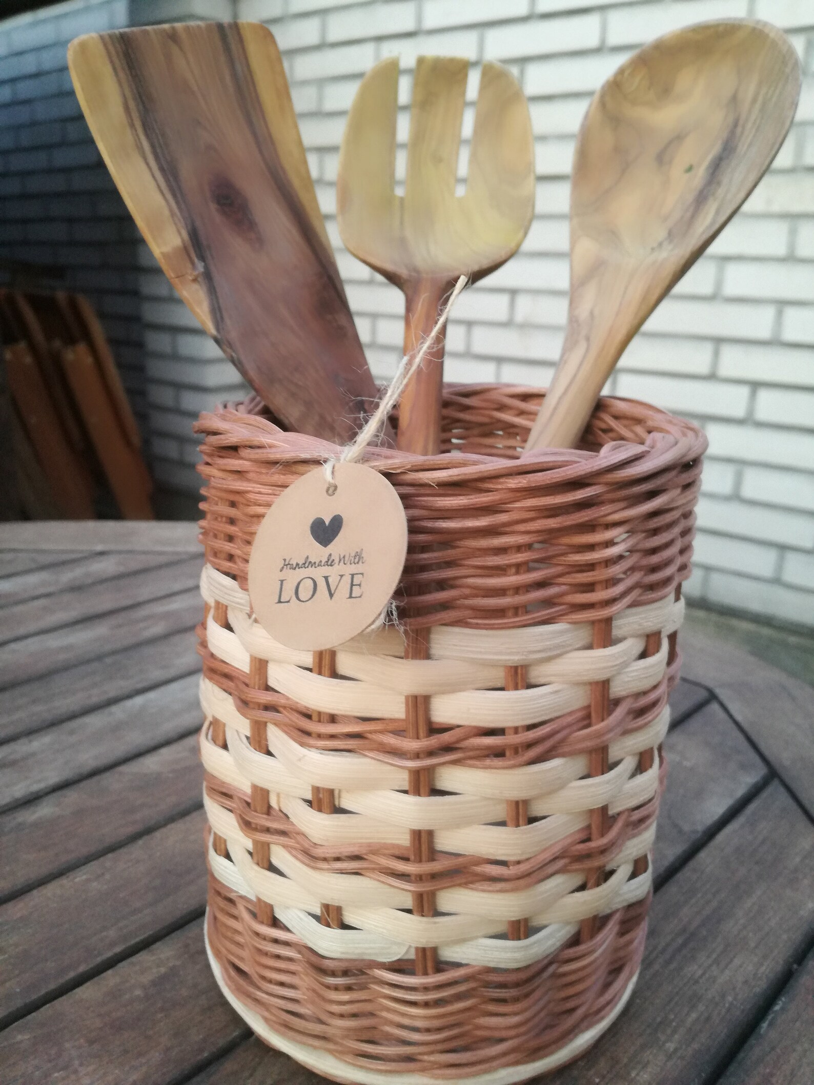 Wooden Spoon Basket for Wooden Spoons and Kitchen Utensils Etsy