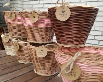 Wicker packaging for flowerpots, rattanpot, handmade, flowers,