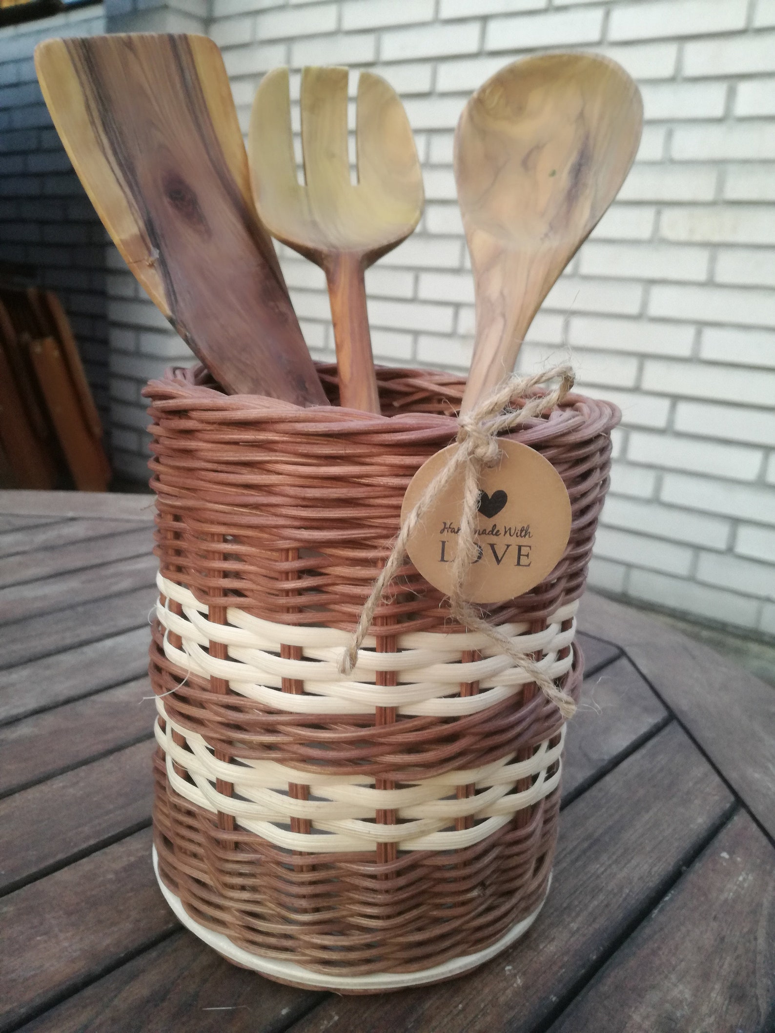 Wooden Spoon Basket for Wooden Spoons and Kitchen Utensils Etsy