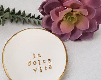 La Dolce Vita / Ring Dish / Destination Wedding / Jewelry Dish / Gift for the Travel Lover / Gift for Her / Wanderlust / Italian Gift