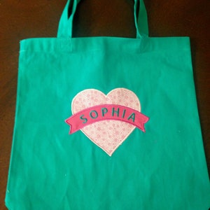 Custom Embroidered Kids Tote Bag * Church bag, Book bag, or Travel bag