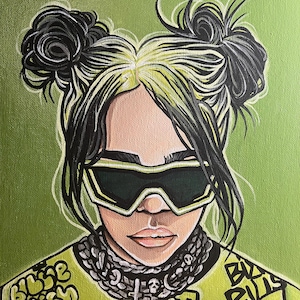 Billie Eilish: Green Hair Space Buns