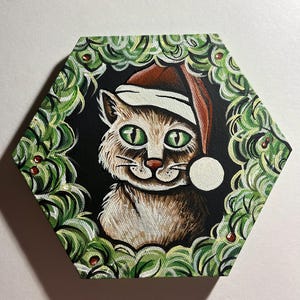 Weihnachtskatze im Kranz!