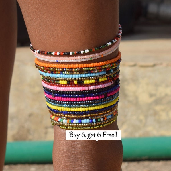 GIFT FOR HER, Anklet Bracelet, Anklets for Women, Africa Jewelry, Beaded Anklets, Anklet Gold, Africa Bead Anklets, Masai Jewelry, Kenya