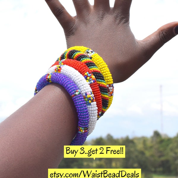 Bangle, Africa Jewelry, Masai Jewelry, Africa Bangles, Masai Bangle, Bead Bangles, Zulu Jewelry, Kenya Jewelry, Wrap Bracelet, Zulu Bead