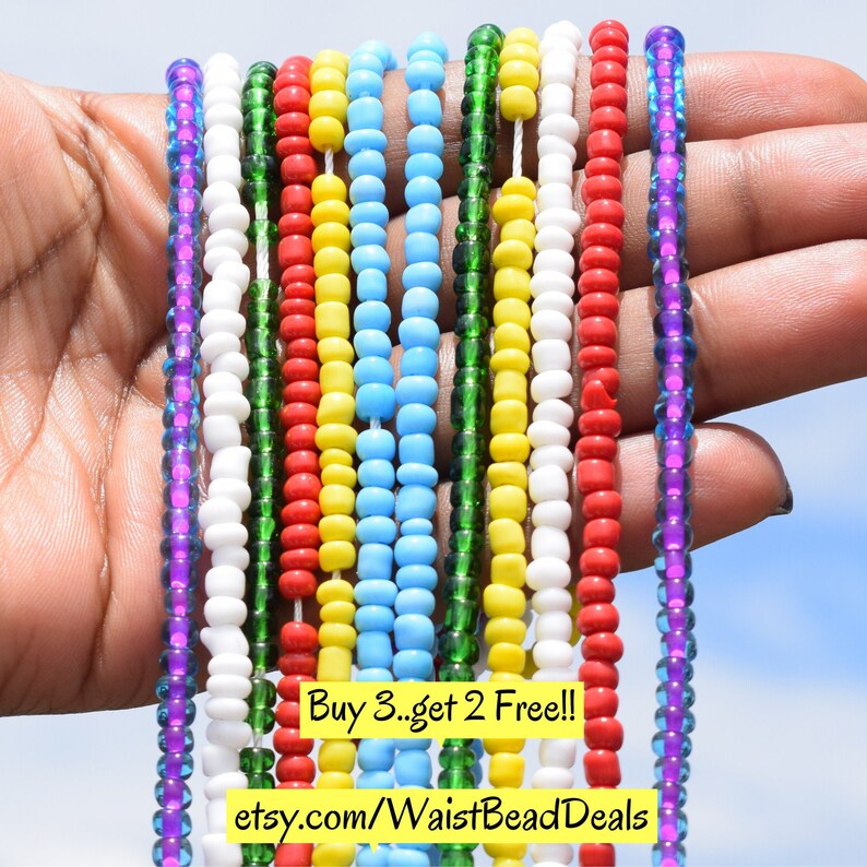 ON SALE TIE on Waist Beads Traditional Tie on Waist Beads Etsy