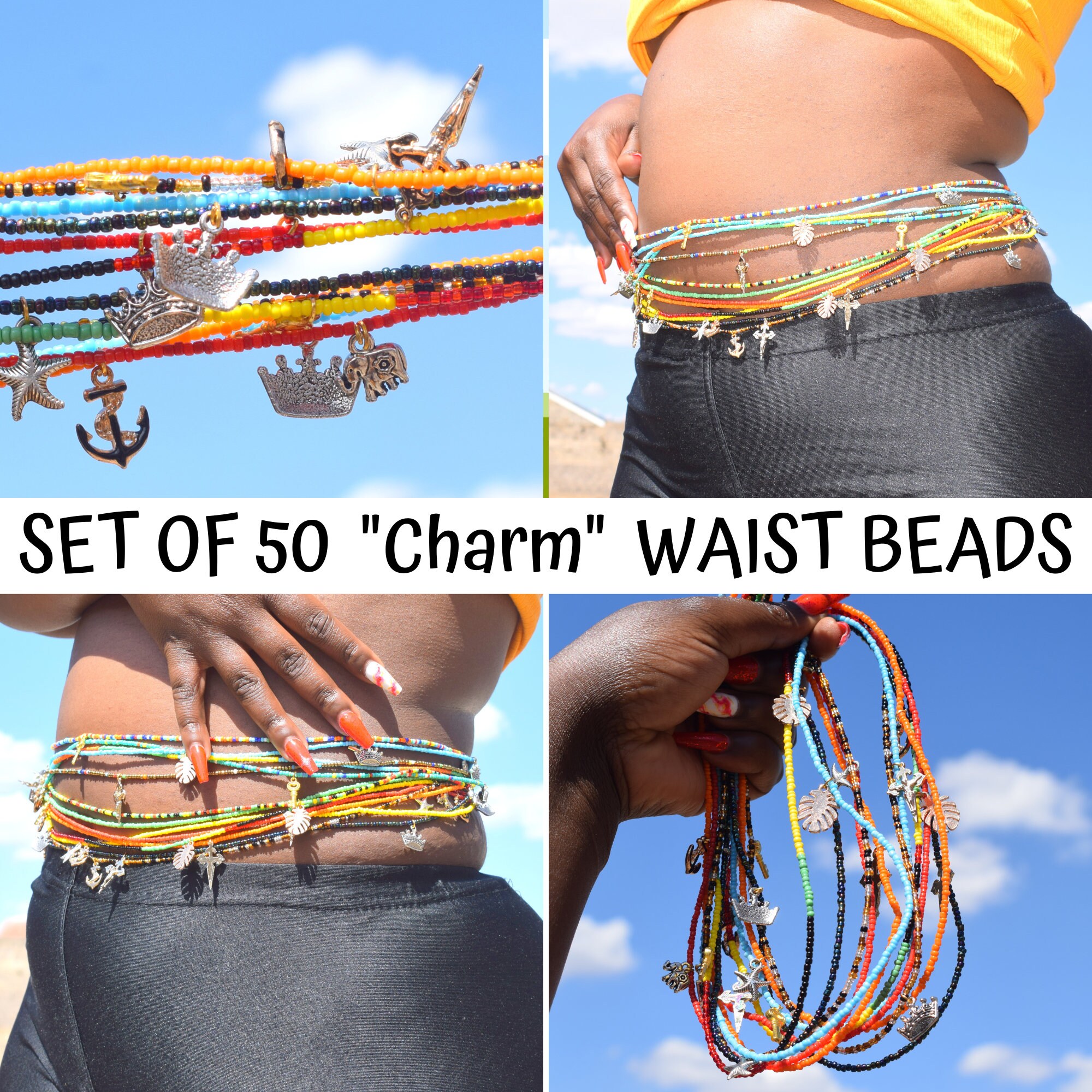 Waist Beads for Weight Loss Charm Waist Bead Set Charm Waist Beads Waist Beads African Waist Beads Ghana Waist Beads Gifts for Women Etsy