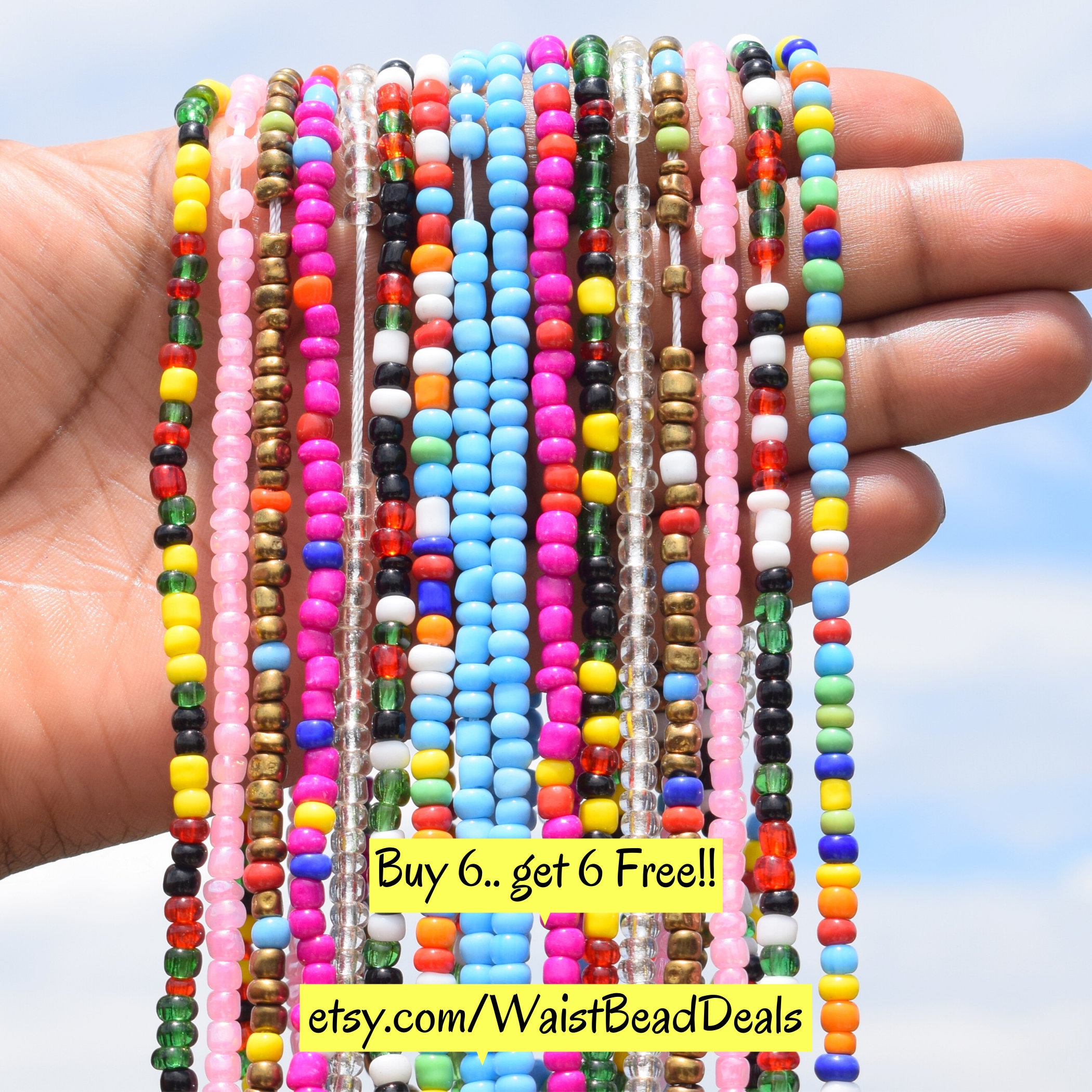 ON SALE Waist Beads TIE On Thread Waist Beads Stomach Beads Etsy