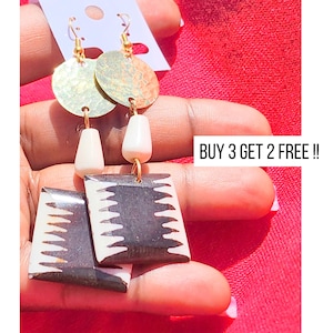 692 Earrings, Bone Earrings Dangle, Statement Earrings, African Earrings, Earrings for Women, Earrings Set, Ethnic Earrings, Brass Earrings.