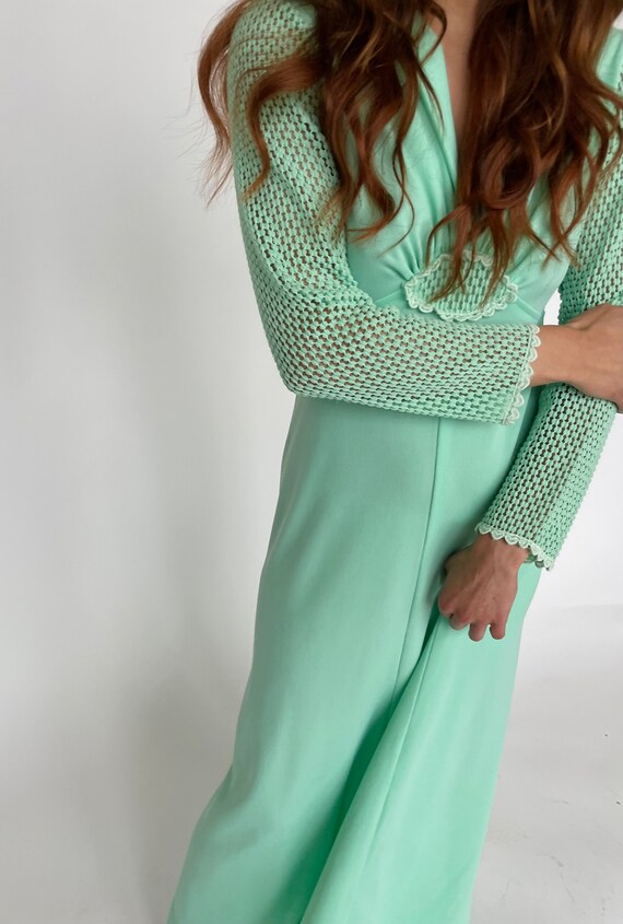 70’s Vintage Seafoam Green Dress - image 6