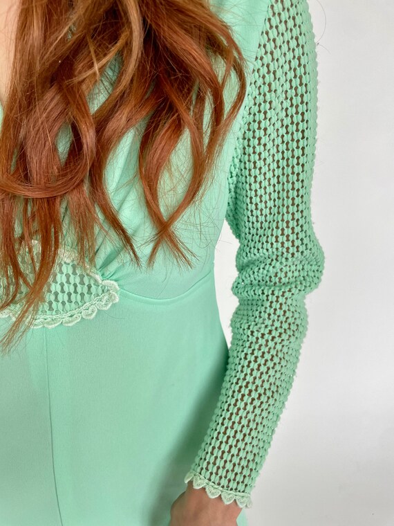 70’s Vintage Seafoam Green Dress - image 5