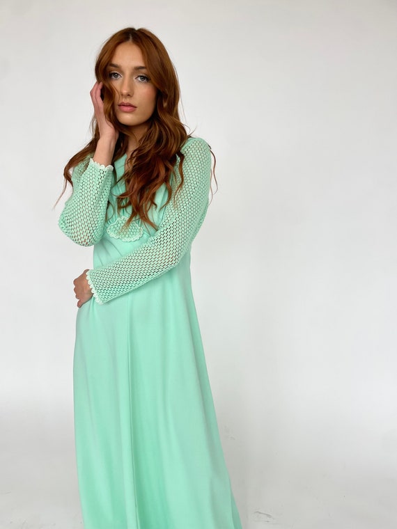 70’s Vintage Seafoam Green Dress - image 2