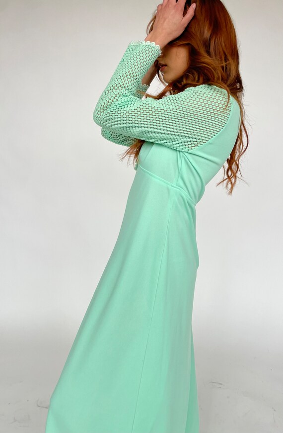 70’s Vintage Seafoam Green Dress - image 8