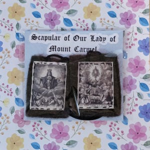 Handcrafted Brown Scapular of Our Lady of Mount Carmel - small size