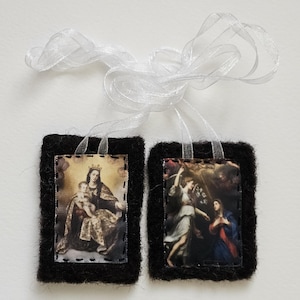 Bridal edition: Handcrafted Brown Scapular of Our Lady of Mount Carmel - small size