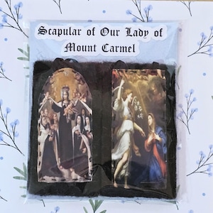 Handcrafted Brown Scapular of Our Lady of Mount Carmel - large size