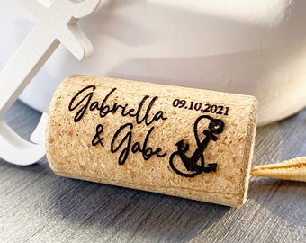 Personalized Cork Save the Dates with Card - Also Ideal for Vino Before Vows Bachelorette Parties, Bridal Showers or Wedding Favors