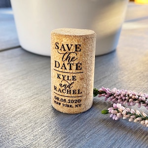 Cork Save the Date Magnet (from 10 pcs) Custom Bulk Wedding Invitation, Save the Date with Ombre Card, Vineyard Wedding Favors