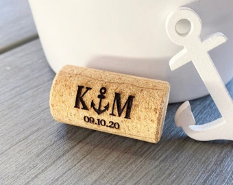 Personalized Cork Save the Dates with Card - Also Ideal for Vino Before Vows Bachelorette Parties, Bridal Showers or Wedding Favors