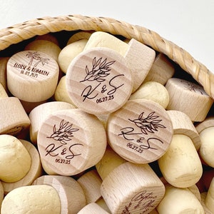 Personalized Wine Bottle Stopper Wedding Favors - Custom Bachelorette Favor, Bridal Shower Gift, Birthday & Baptism Favor, Promotional Item