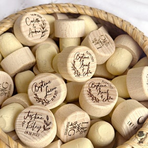 Cadeaux de baptême personnalisés avec bouchon de bouteille de vin, cadeaux de baptême personnalisés pour adulte, cadeau de fête avec bouchon de liège - Pour les mariages ou toute occasion également