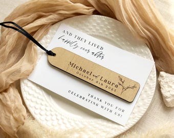 Personalized Bookmark Wedding Favors with Cards - Minimalist Thank You Gift for Guest