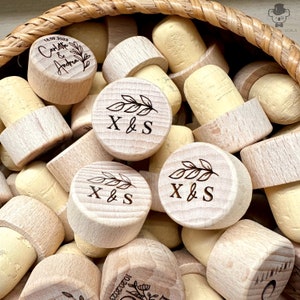 Personalized Monogram Wine Bottle Stopper - Wine Cork Wedding Favors in Bulk - Custom Thank you Gift for Guests, Corporate Event Gift