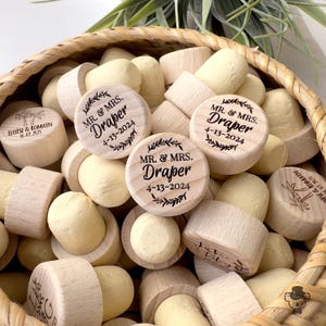 Personalized Wood Wine Bottle Stopper: Wedding Favors in Bulk