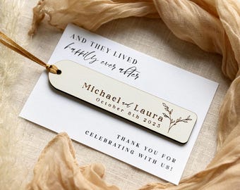 Personalized Bookmark Wedding Gifts with Cards - Minimalist Wedding Favors for Guest