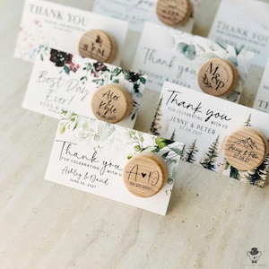 Personalized Wine Bottle Stopper Bulk Wedding Favors with Card and Organza bags