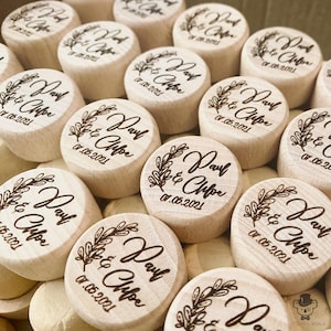 Personalized Wood Wine Bottle Stopper Wedding Favors