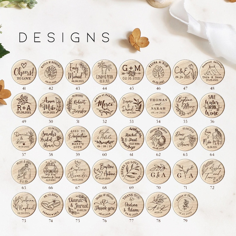 Personalized Wedding Favors: Engraved Wood Wine Bottle Stopper with Thank You Card image 8