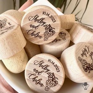 Personalized Wine Bottle Stopper Wedding Favors - Custom Bachelorette Favor, Bridal Shower Gift, Birthday & Baptism Favor, Promotional Item
