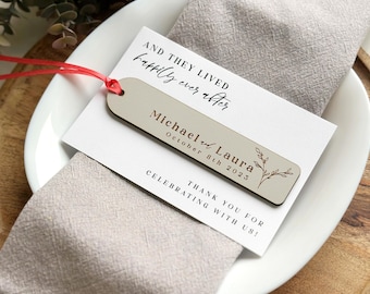Personalized Bookmark Wedding Keepsake Gifts with Cards - Minimalist Wedding Favors for Guest