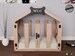 Natural & Ivory Gabled Solid Pine Dog House, Wooden Pet House, Cat Bed Wood Dog House, Pet House, Pet Furniture, Dog Furniture, WLO Wood