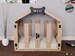 Natural & Ivory Gabled Solid Pine Dog House, Wooden Pet House, Cat Bed Wood Dog House, Pet House, Pet Furniture, Dog Furniture, WLO Wood 