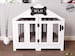 White & Gray - Gabled Modern Dog Crate, Dog Bed, Dog Crate, Dog Kennel, Wood Dog House, Pet House, Pet Furniture, Dog Furniture, WLO