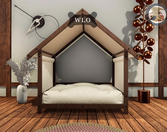 WLO® Basic Plus Modern Dog House, Premium Wooden Dog House with Free Customization, Multiple Colors & Gift Cushion Covers