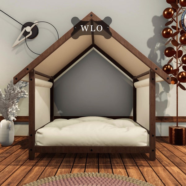 WLO® Basic Plus Modern Dog House, Premium Wooden Dog House with Free Customization, Multiple Colors & Gift Cushion Covers