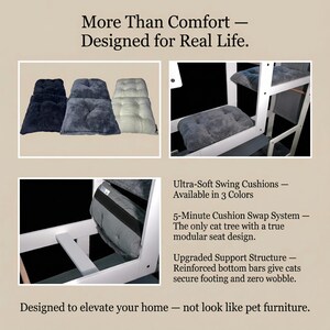 WLO® Pure White Square Modular Cat Tower | Multi-Level Modern Climbing & Cat Wall System image 7