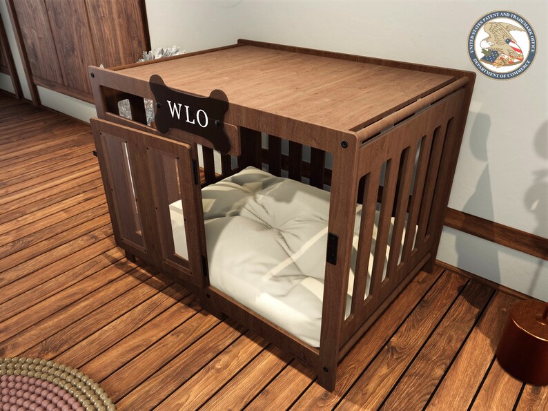 WLO® Pueblo Modern Dog Crate, Premium Wooden Dog Crate with Free Customization, Multiple Colors & Gift Cushion Covers image 3