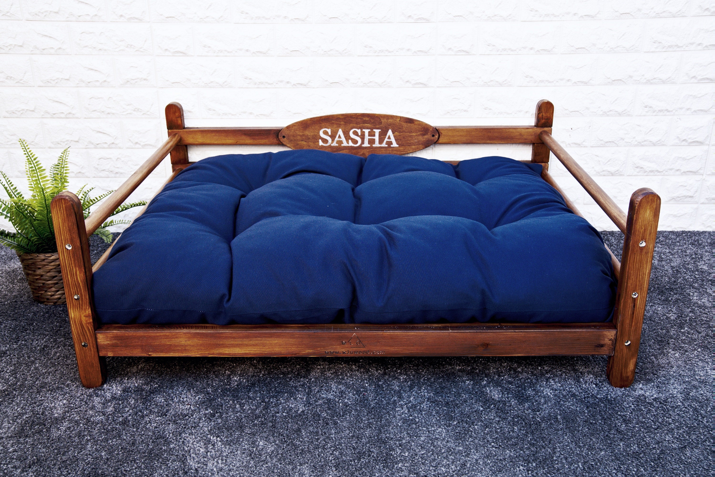 Walnut Elevated Dog BedWooden Dog Bed Dog Bed Pet Etsy