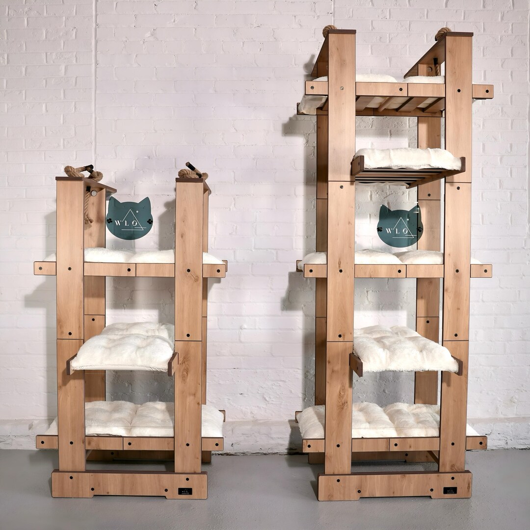 WLO® Malibu, Modern Cat House, Wooden Cat Tower, Unique Cat Tree