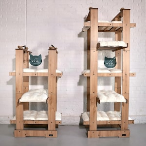 WLO® Malibu, Modern Cat House, Wooden Cat Tower, Unique Cat Tree, Cat Tree Tower, Cat Condo, Tall Cat Tower, Natural