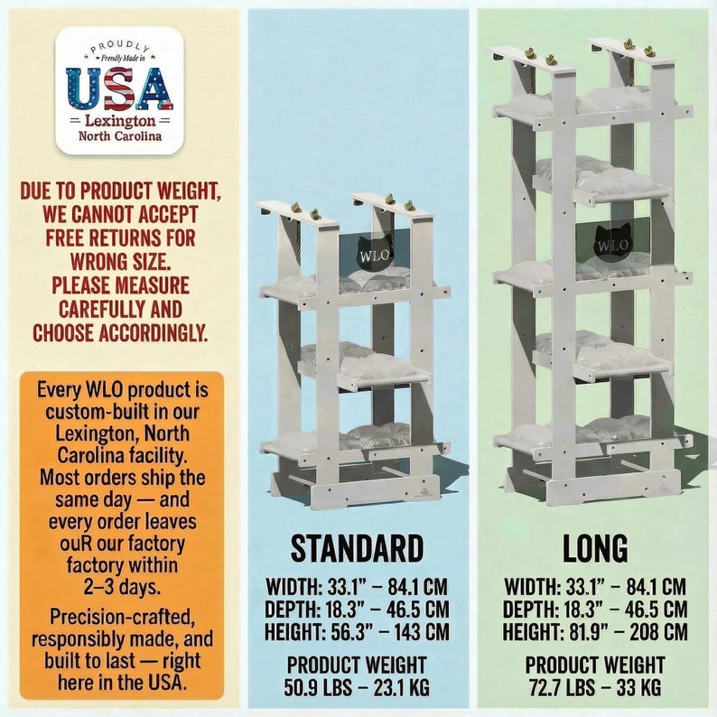 WLO® Natural Oak Malibu Modern Cat Tree | Multi-Level Indoor & Patio Cat Furniture image 5