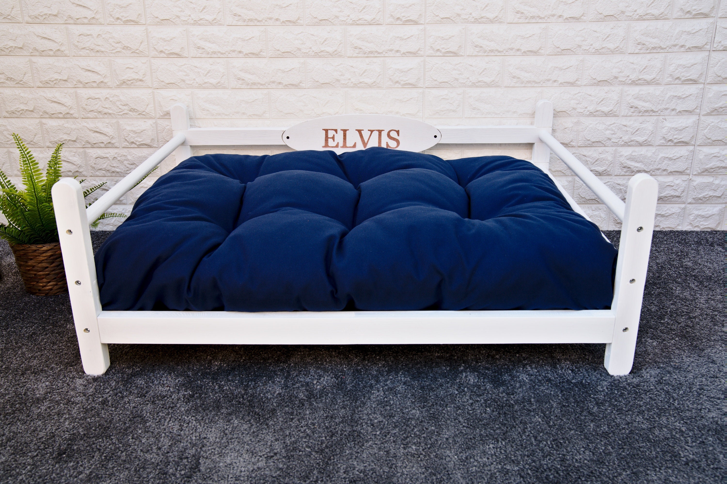 Cool White Elevated Dog BedWooden Dog Bed Dog Bed Pet Etsy