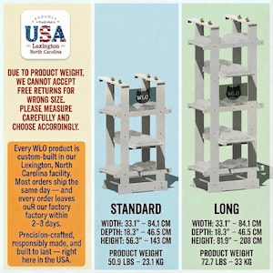 May include: A white cat tree with multiple levels and cushioned platforms. The standard model is 143 cm tall, and the long model is 208 cm tall. Made in the USA.