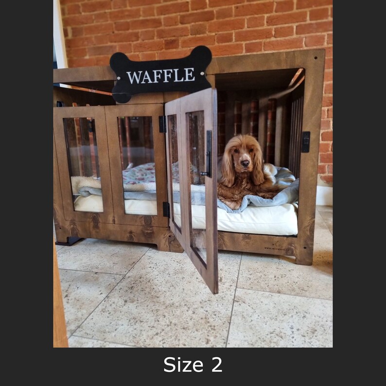 Walnut & Ivory Pueblo Modern Dog Crate Dog Bed Dog Crate Etsy UK